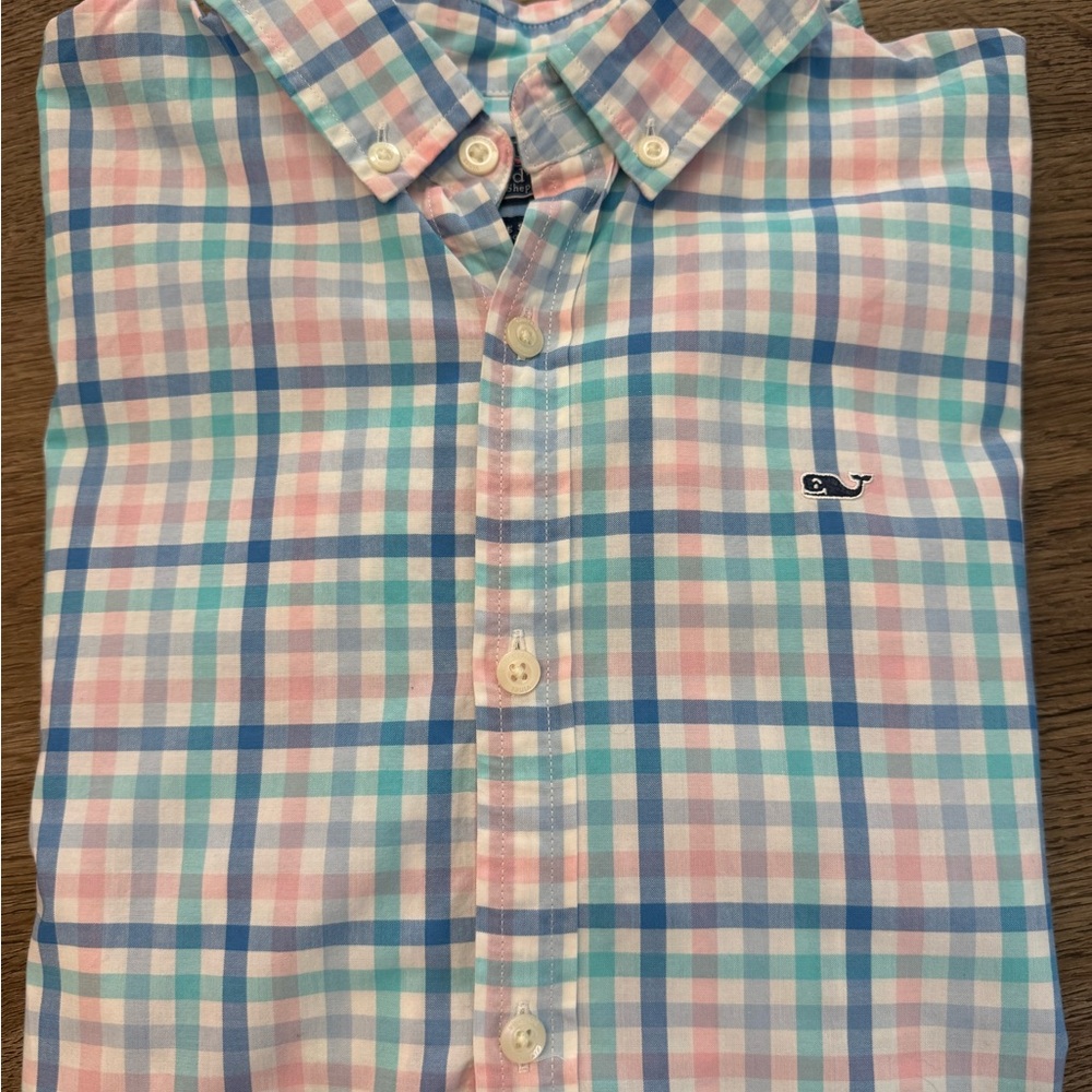 Vineyard Vines Pastel Plaid Cotton Button-Down Shirt